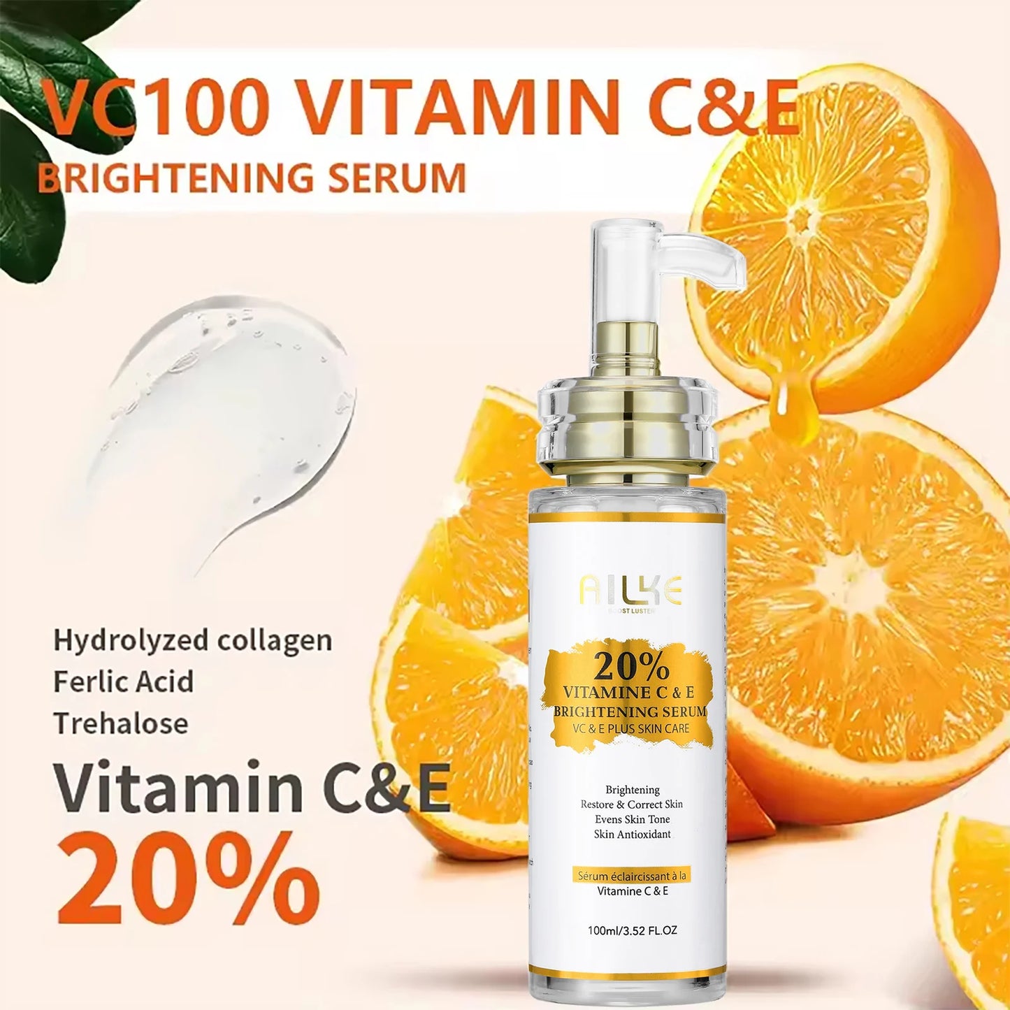 AILKE Vitamin C And E Brightening Concentrated Serum Dark Spots