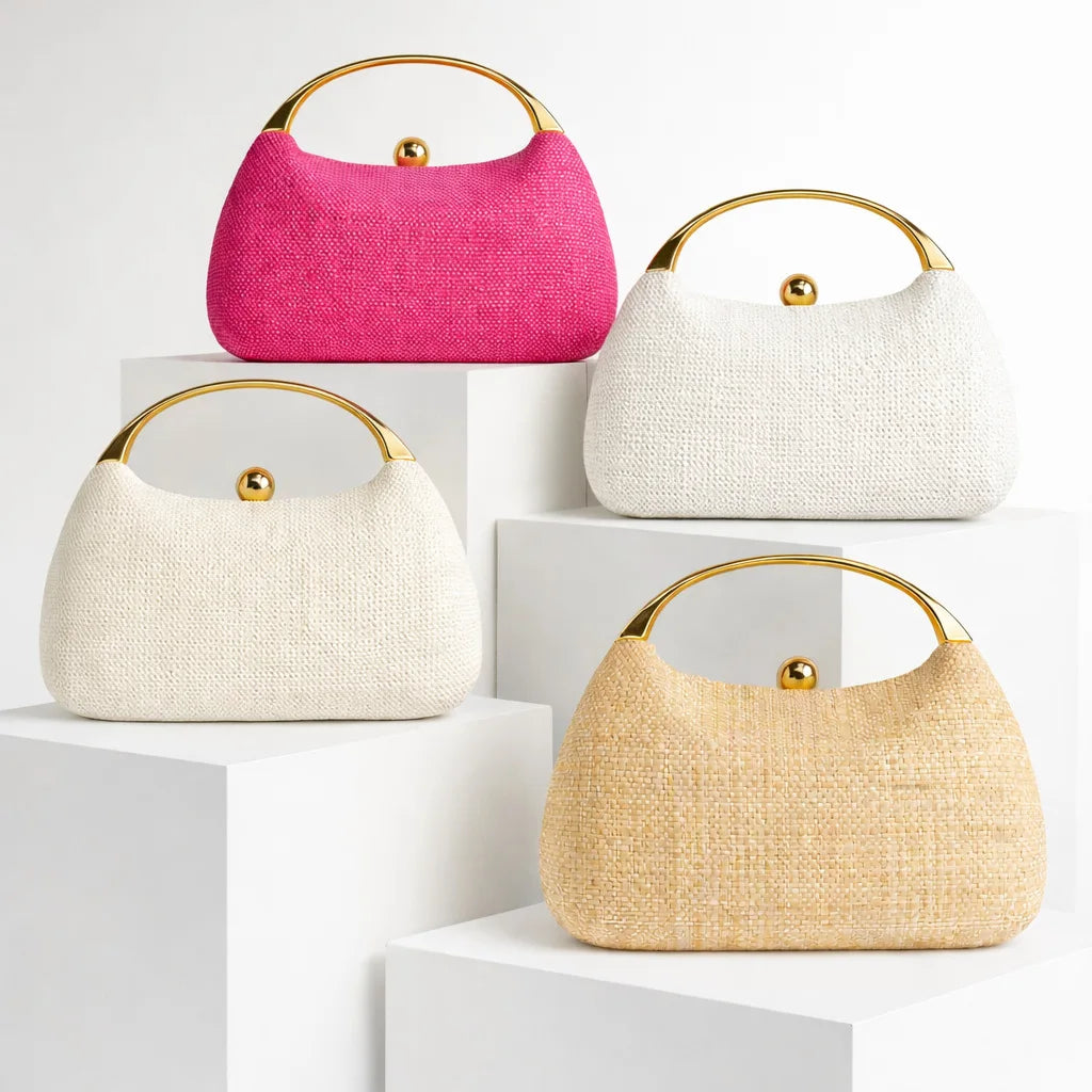 Elegant Woven Clutch Handbag For Women Party Wedding Evening Bag