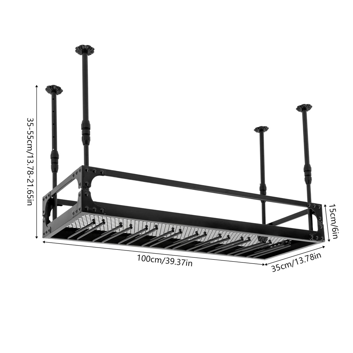 100cm Wine Rack Bar Floating Shelf Wall-Mounted Wine Rack Ceiling Mount Liftable for Hold Wine Bottles Shot Glasses Plants Recipes Home Decor Kitchen Accessories Foldable Dish Towels Photo Frames