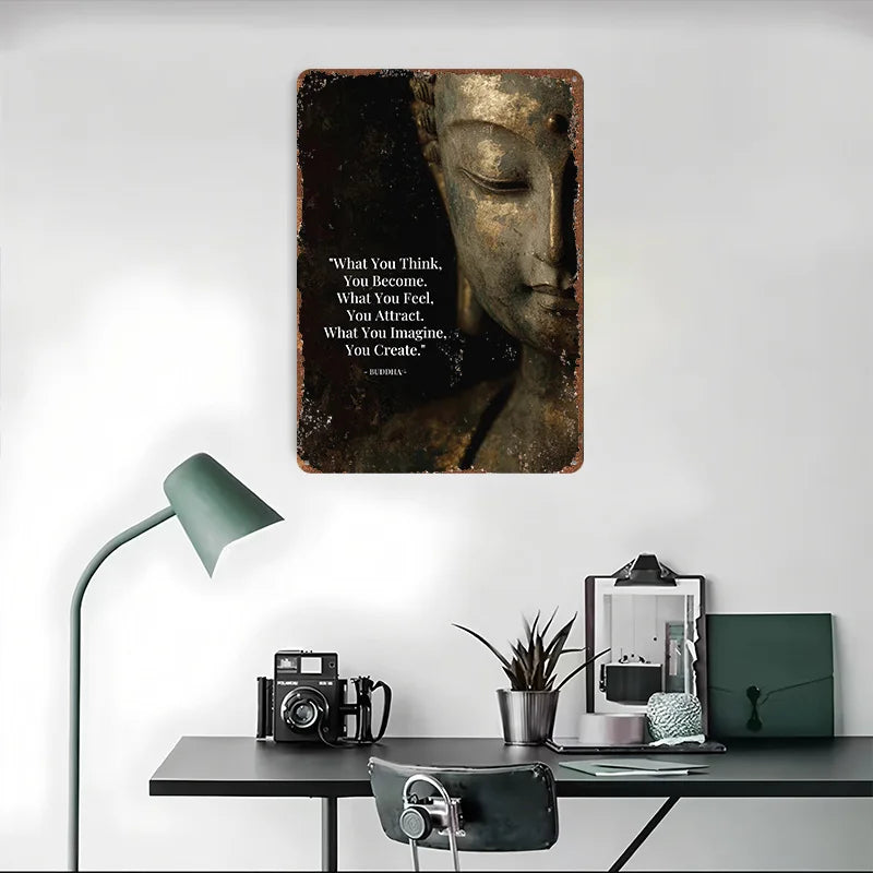 Buddha Quote Metal Poster Tin Signs For Wall Art Decor