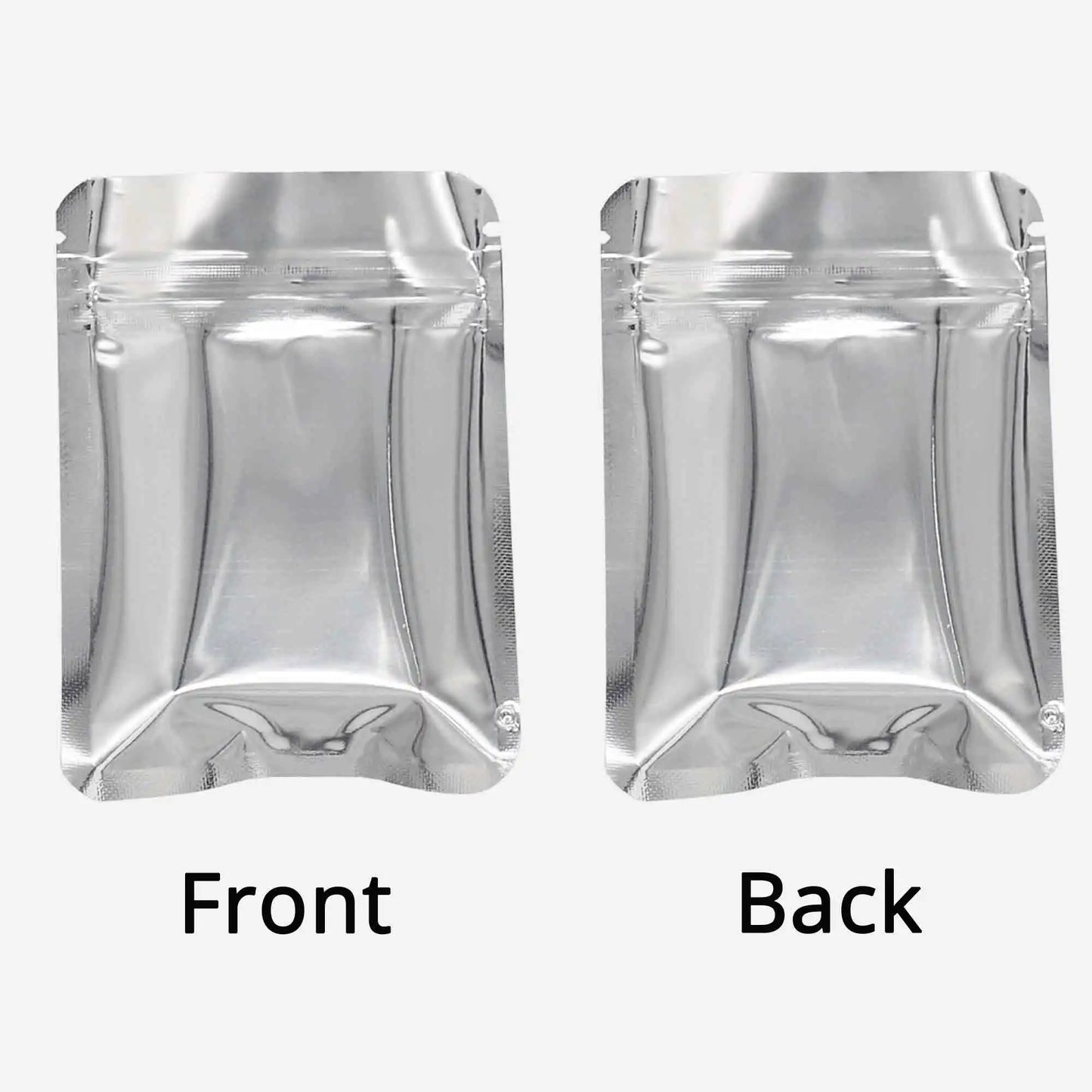 Flat  Aluminum Foil Mylar Ziplock Pouches Various Size Glossy Bag, 100pcs Heat Sealing Zipper Organizer Storage Bags