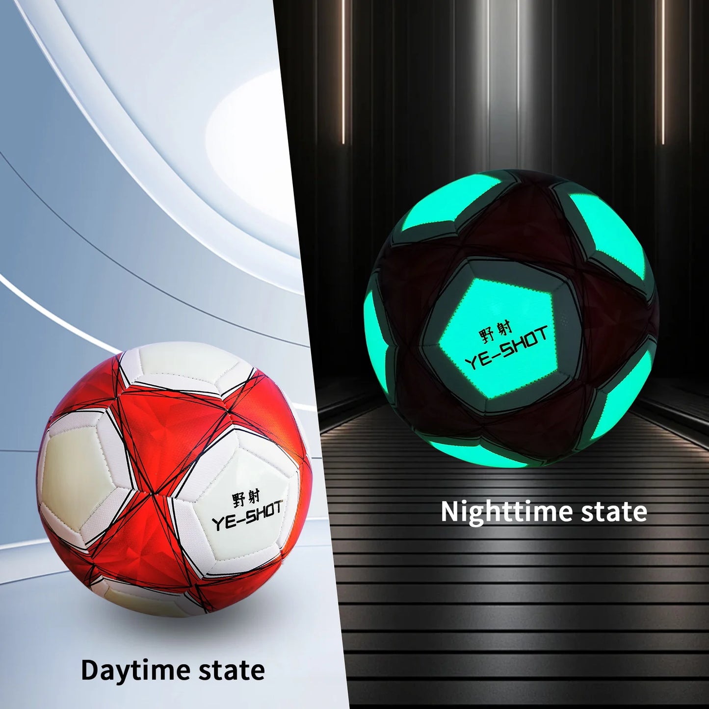 Phosphorescent Light Up Soccer Ball With Durable Pump