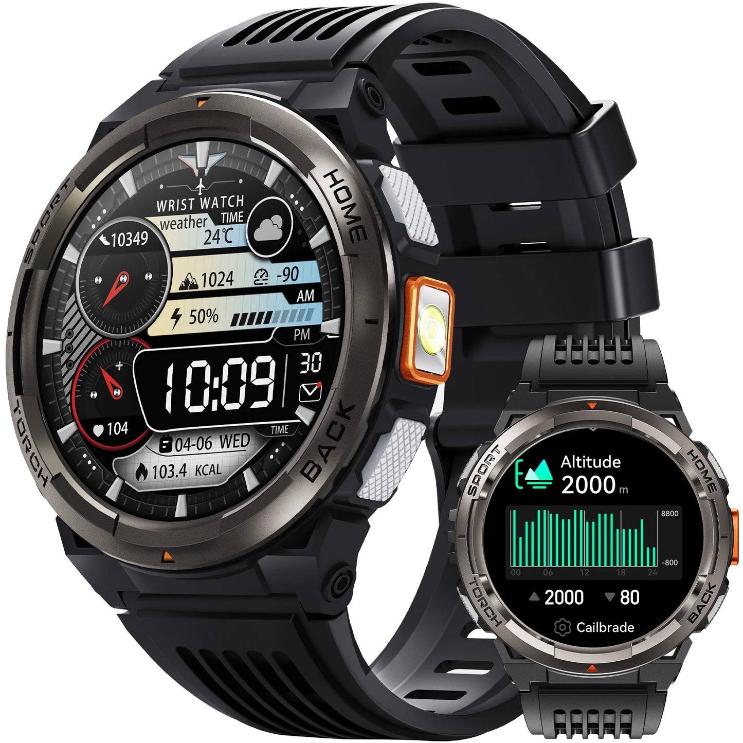 EIGIIS KE5 Smart Watch 3ATM Waterproof Compass Altitude Barometer Flashlight