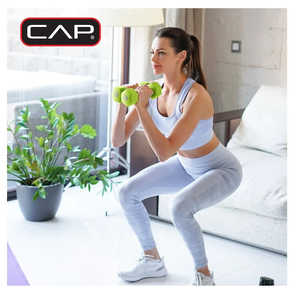 CAP Barbell Neoprene Hex Dumbbell Set for Home Gym Workouts