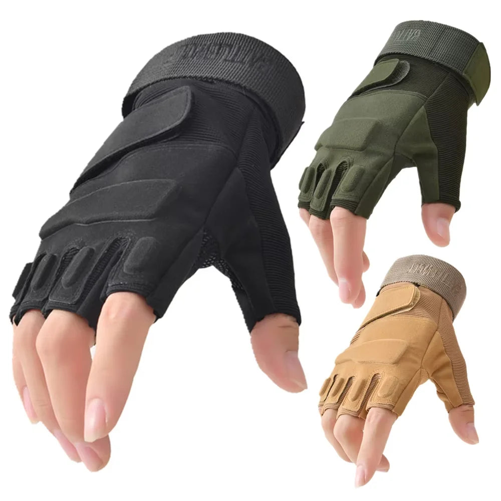 Fingerless Tactical Gloves Anti Slip For Airsoft Shooting