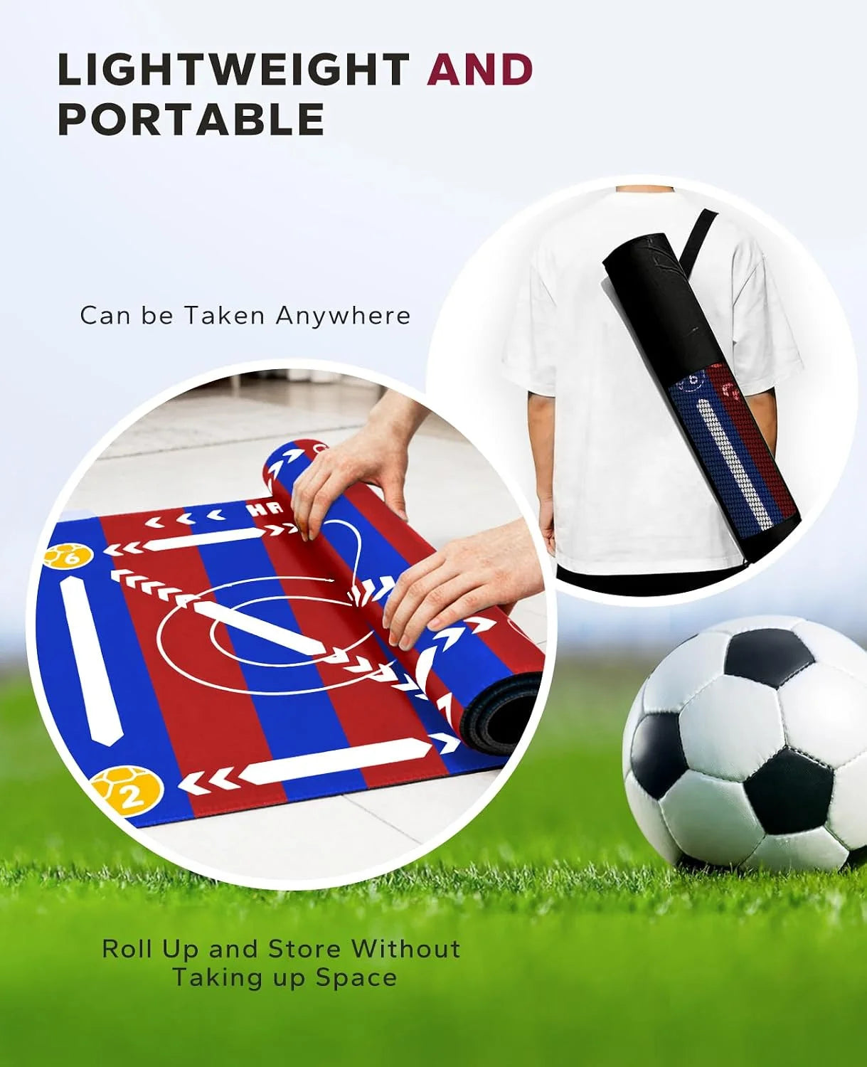 HAPBEAR Soccer Training Mat 0.2-Inch Thick Anti Slip Home Gym