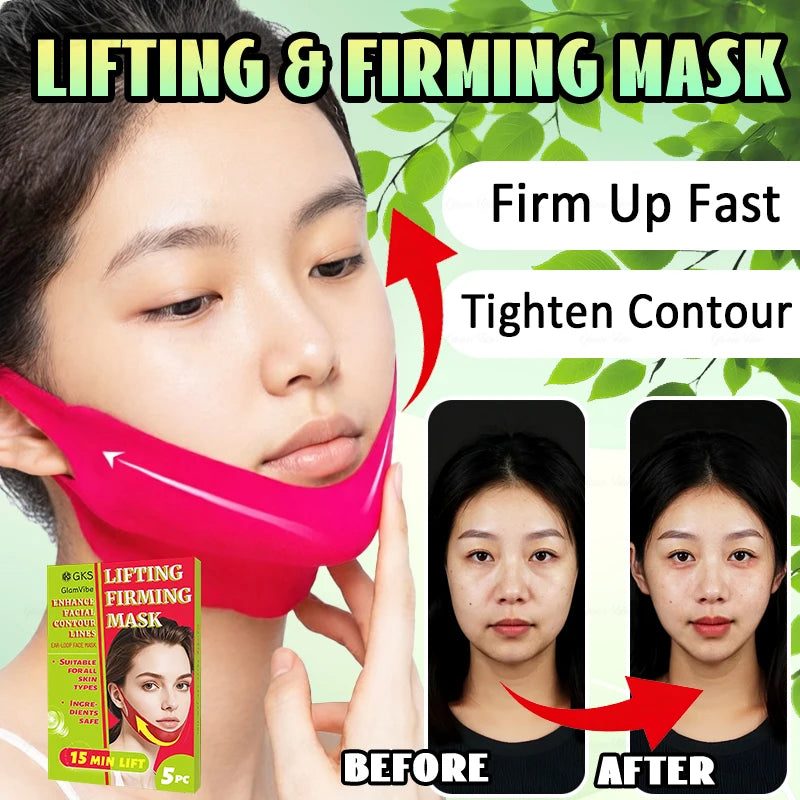 5 V-shaped chin strap masks with a V-shaped design that fits snugly against the skin - gentle and non irritating - lifting the c