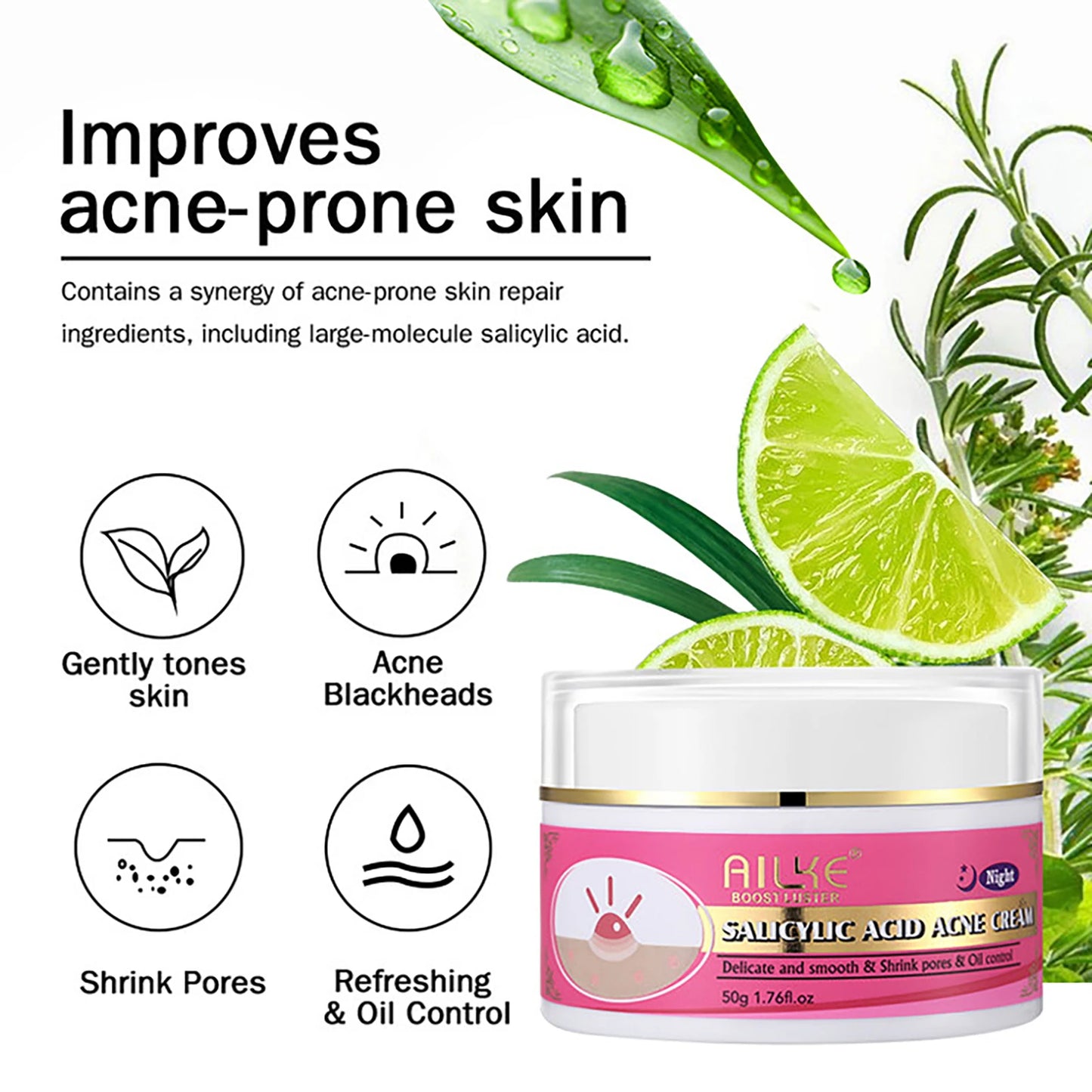 AILKE Skin Glowing Set for Women, Moisturizing, Brightening, Nourishing, Smooth, Anti Acne, Skin Radiant Kit With Niacinamide