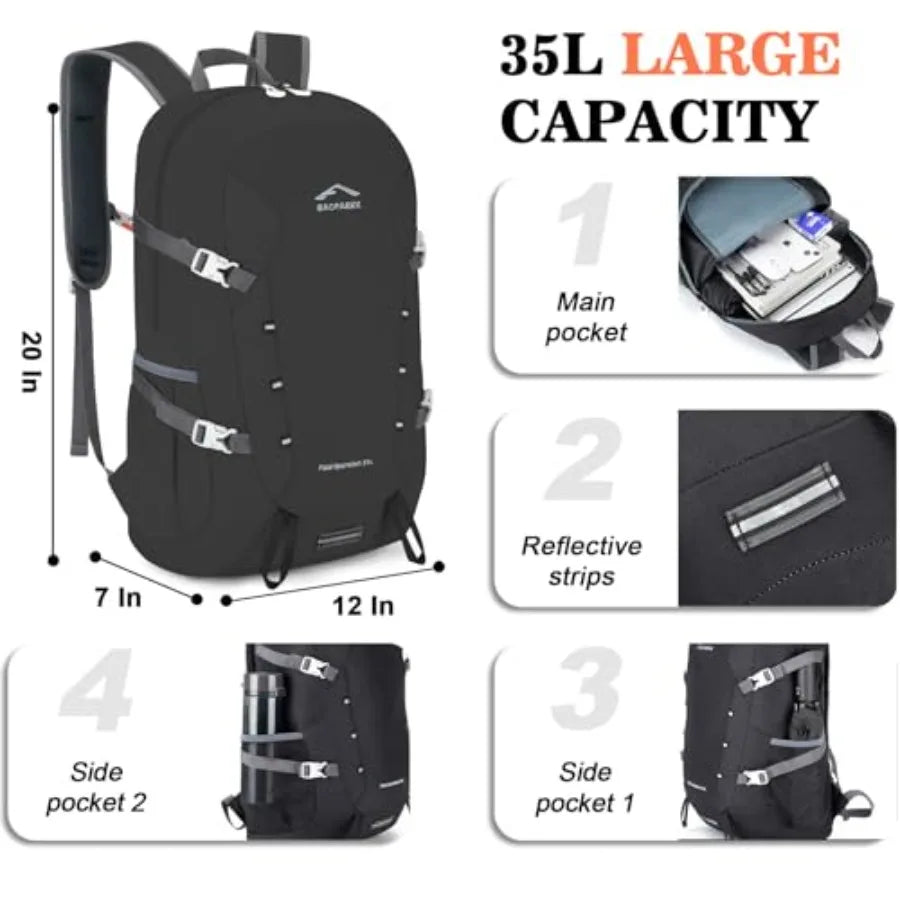 Hiking Backpack Travel Pack Men And Women Water Resistant Foldable