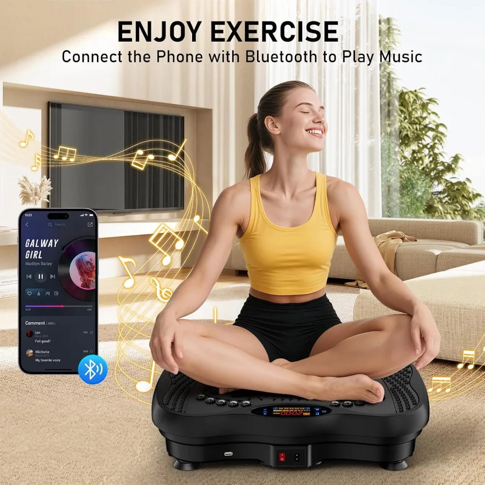 Vibration Plate Exercise Machine, 130 Levels Full Body Workout Vibrating Plate for Lymphatic Drainage Weight Loss