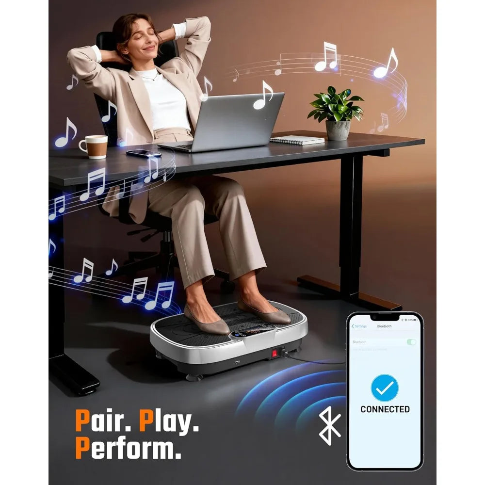 Vibration Plate Exercise Machine for Weight Loss and Lymphatic Drainage - 330lbs Capacity Vibrating Platform