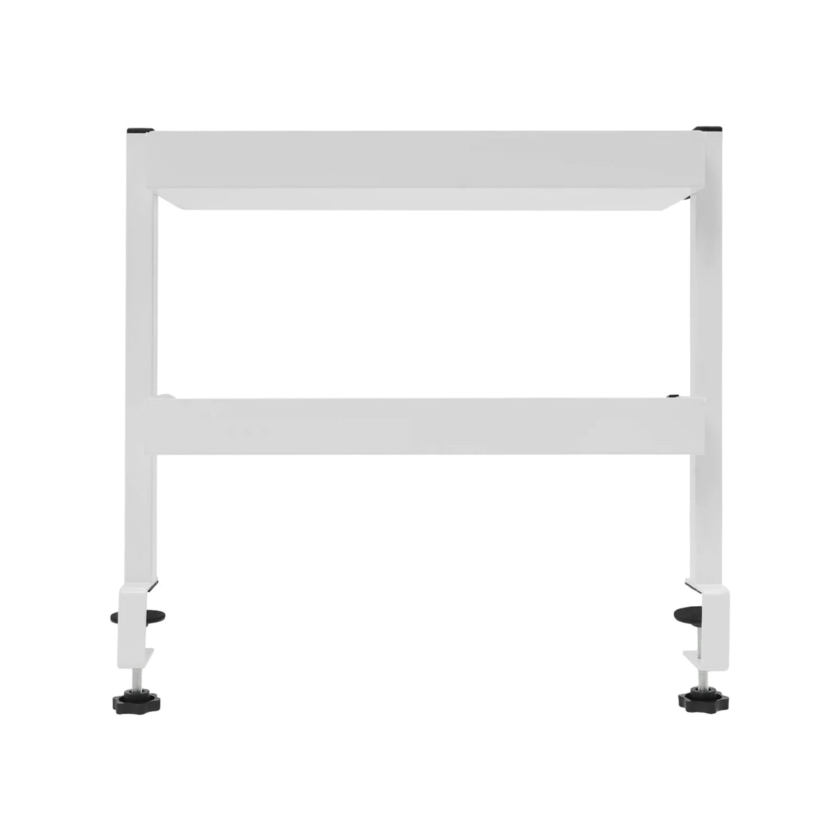 2-Tier Clip-on Desk Shelf Adjustable Storage Tray Space-saving Table Holder for Offices, Bedrooms, Living Rooms Black/White