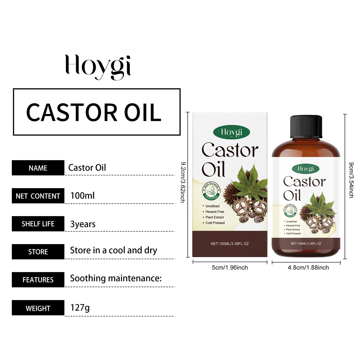 Hoygi Castor Oil Body Care Oil Skin And Hair Nourishment