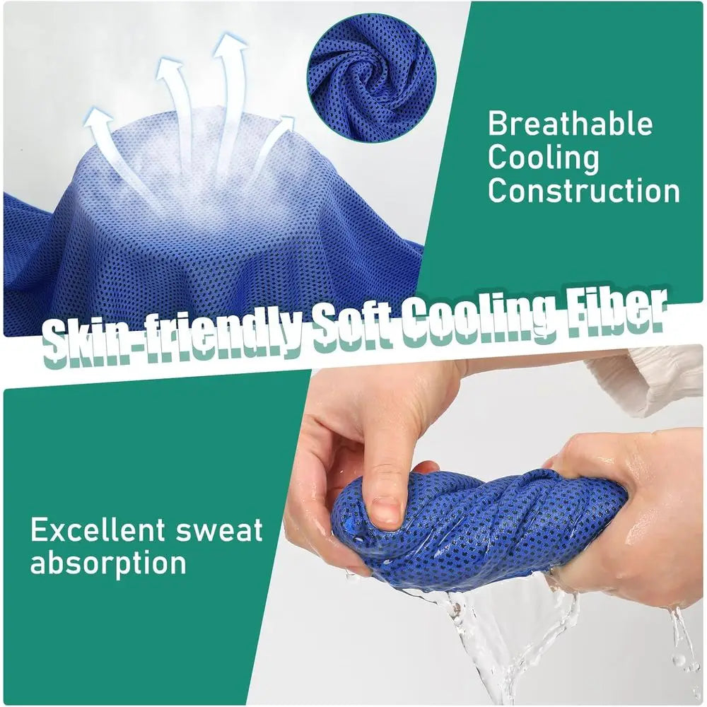 Set of 6 Cooling Towels for Sports, Yoga, Gym, and Outdoor Activities