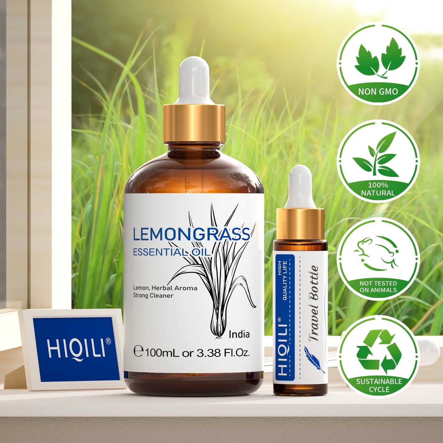 HIQILI Pure Essential Oil Rose Basil Vanilla Citronella Eucalyptus