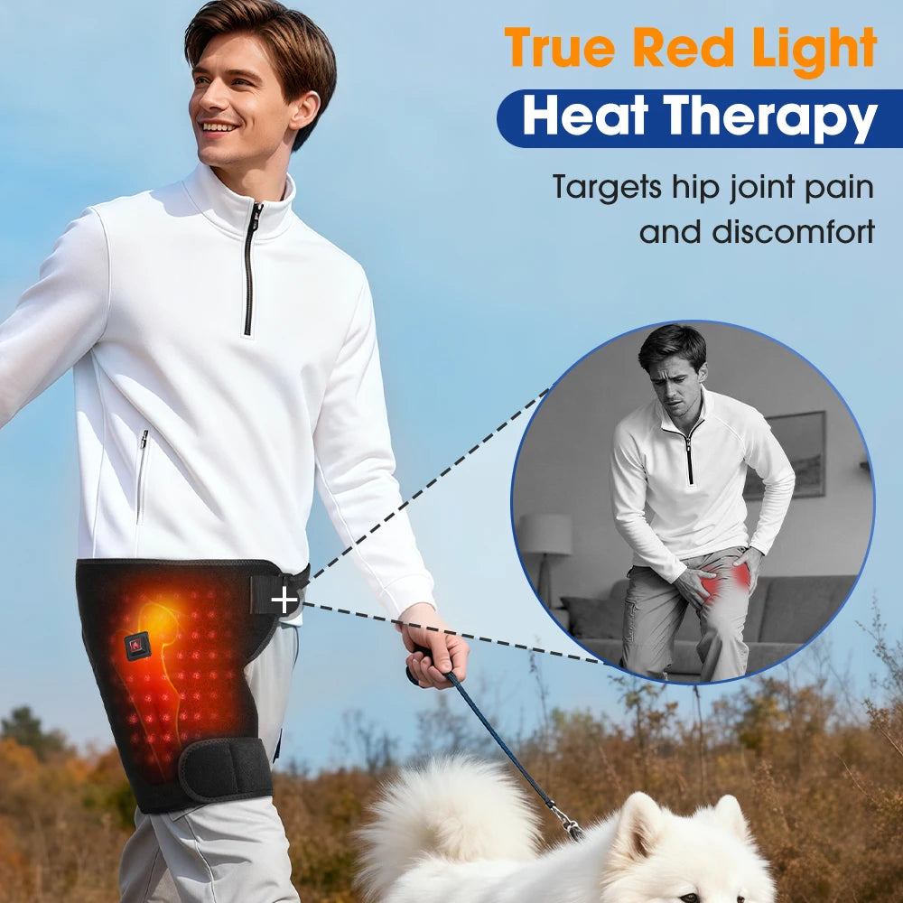 Red Light Heated Hip Brace With Adjustable Support for Recovery