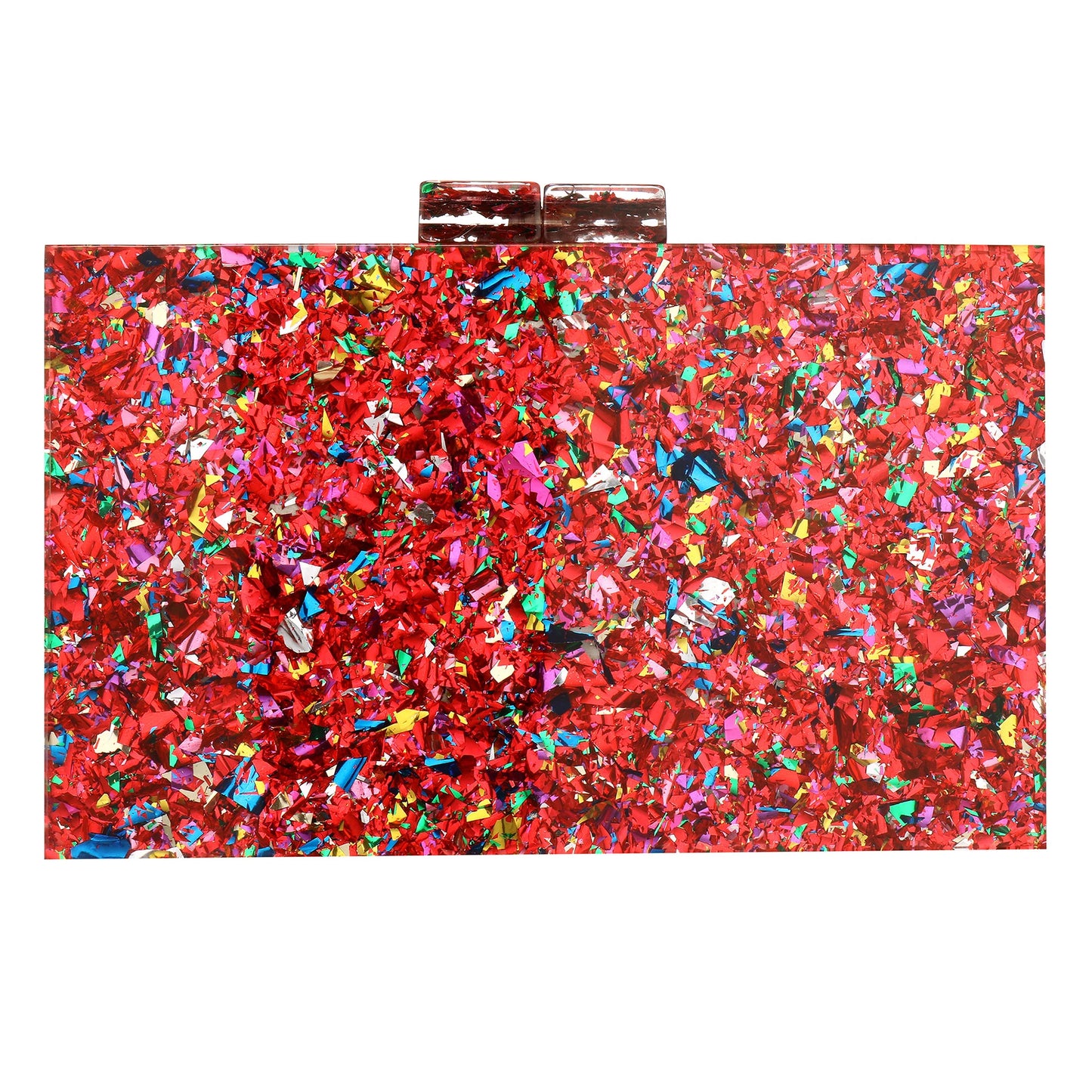 Women Handbags Evening Banquet Party Clutch Bag Rectangle Multicolor Geometric Trend Designed Acrylic Bags Chain Crossbody Bag