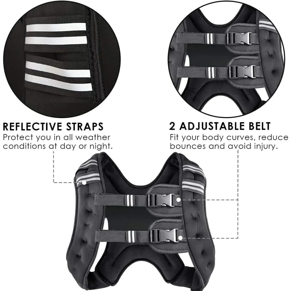 Reflective Weighted Vest 8-30 Lbs Neoprene Iron Sand Training