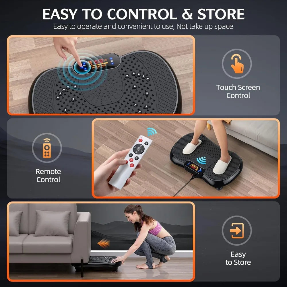 Vibration Plate Exercise Machine Lymphatic Drainage for Weight Loss Fitness Body Shaping Machine with LCD Display 20 Adjustable