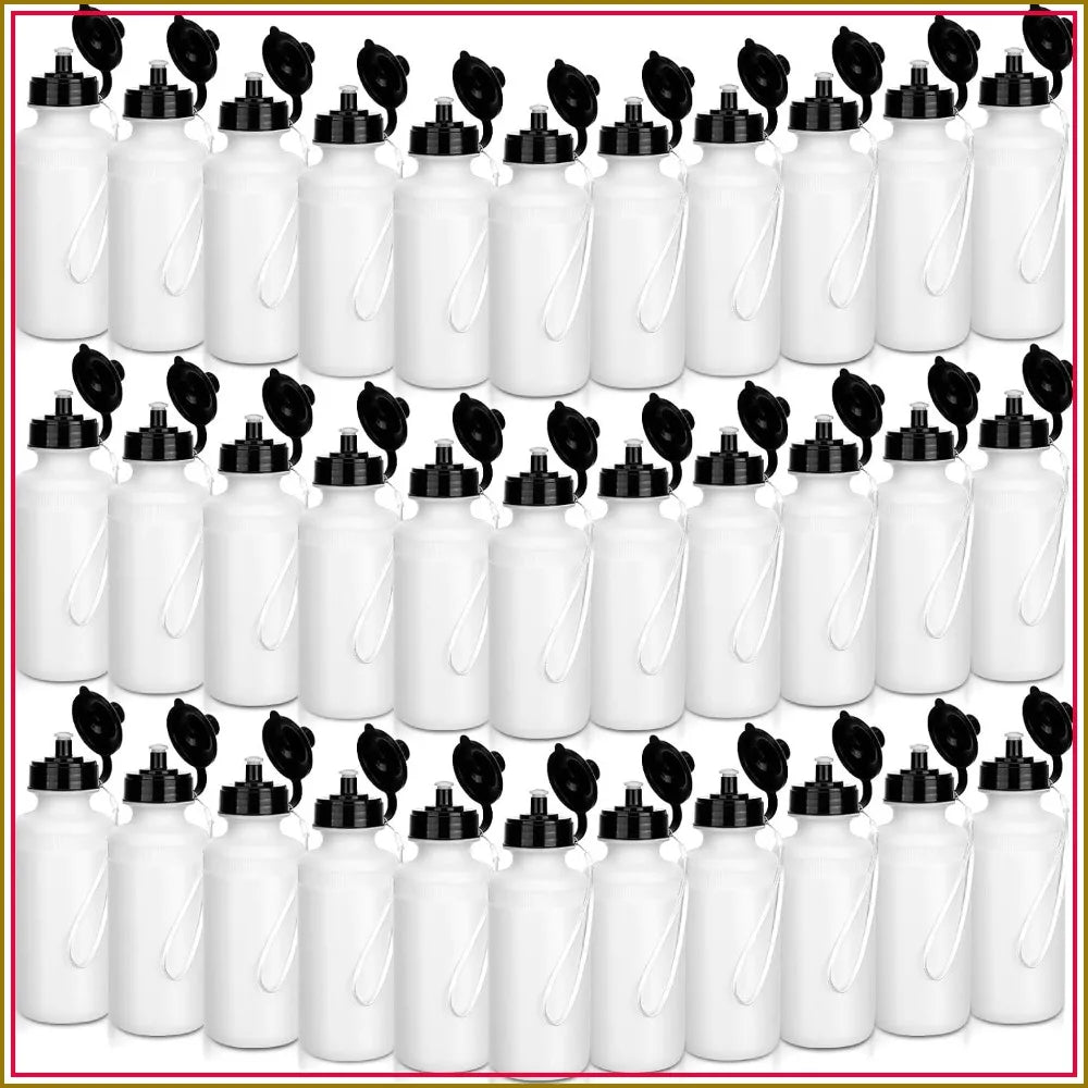 72 Pcs 20 oz Sports Water Bottles Bulk with Lanyards Reusable Plastic DIY for Kids School Camp Travel