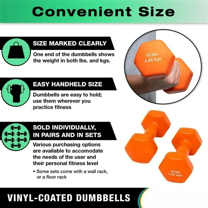Vinyl Coated Iron Dumbbell For Strength Training Home Gym Use