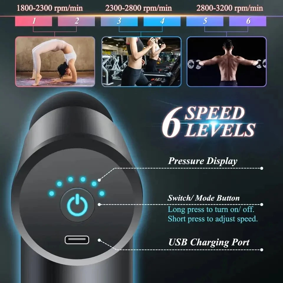 Deep Tissue Electric Massage Gun For Full Body Muscle Relaxation