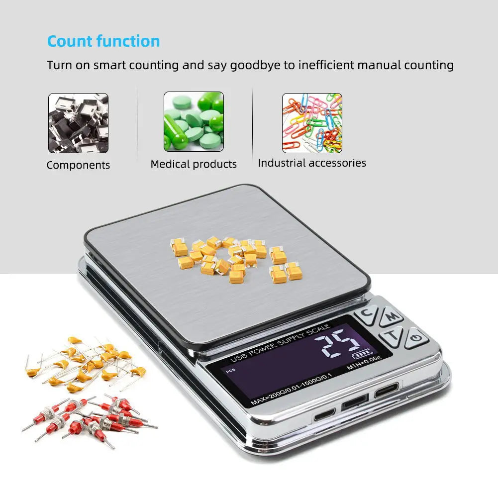 Multifunctional Pocket Scale - LED Digital Shows Digital Tiny Pocket Scale for Gram Food Jewelry Ounces/Grains Powder Weighing