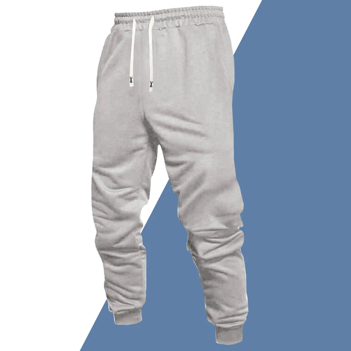 Men's 4-piece casual pants, solid color sports pants, and ankle tied outdoor jogging pants can be worn all year round