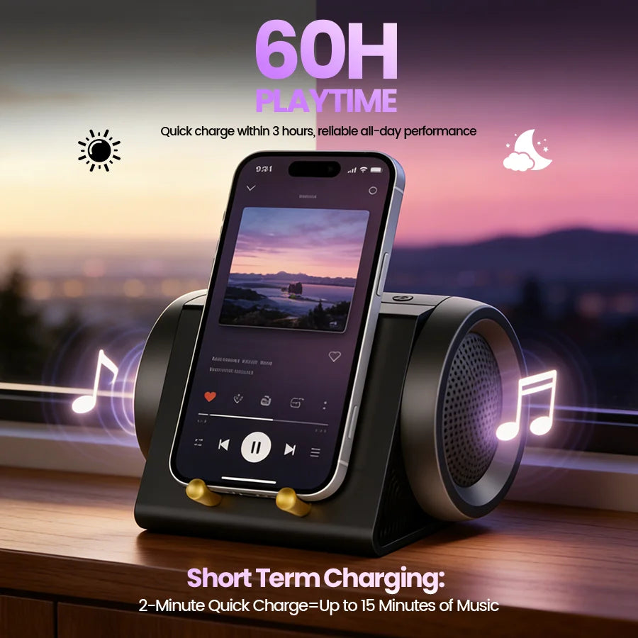 Multi Induction Speaker Amplifier, Wireless Bluetooth Induction Speaker Phone Portable Induction Speaker with Stand, Desk Audio for iPhone 17/16, 60H Playtime, Tech Cool Gadgets Gift for Women Men