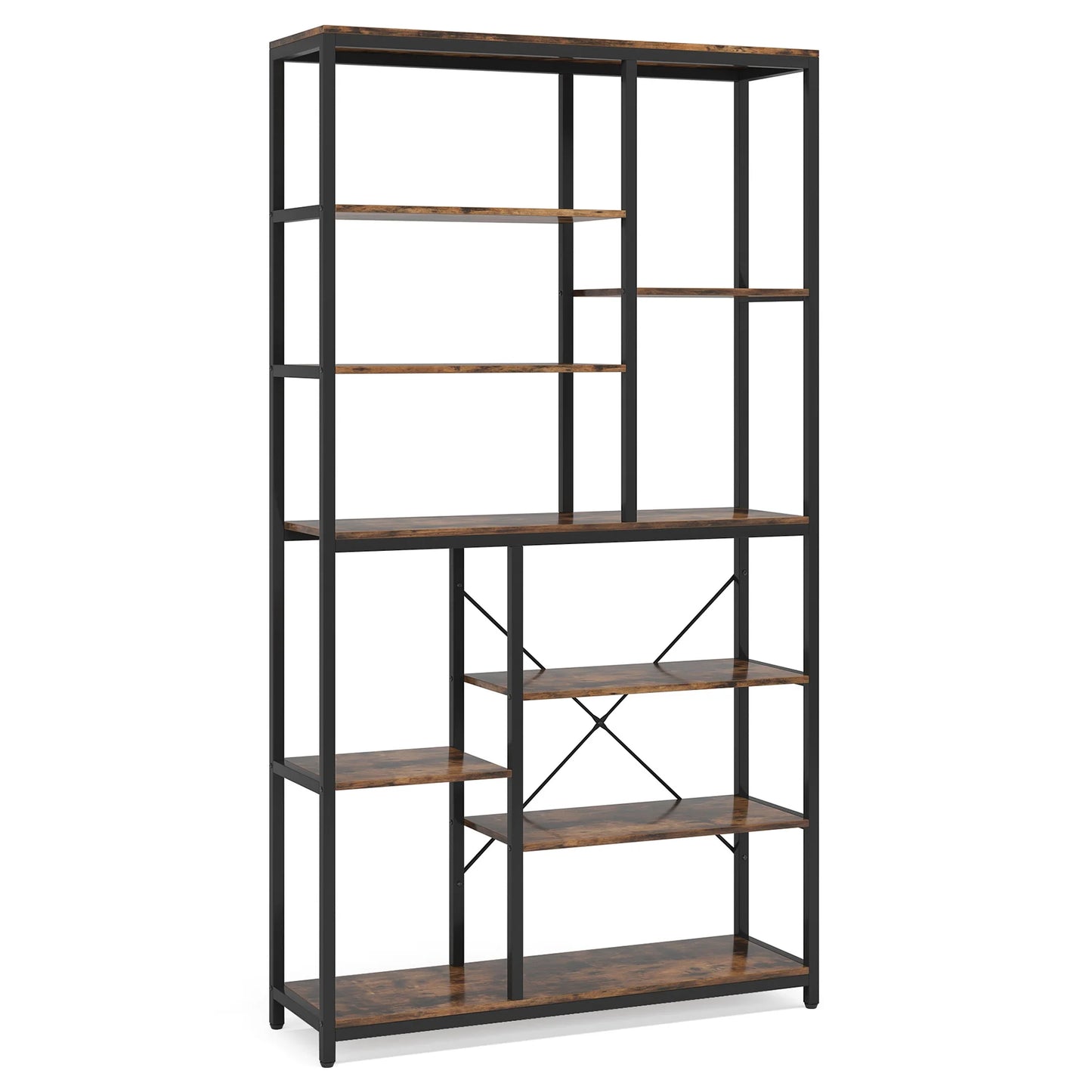 Tribesigns 79 Inches Bookcase with Open Shelves, 9-Tier Industrial Bookshelf, 10 Cubes Etagere Storage Shelves Display Shelf