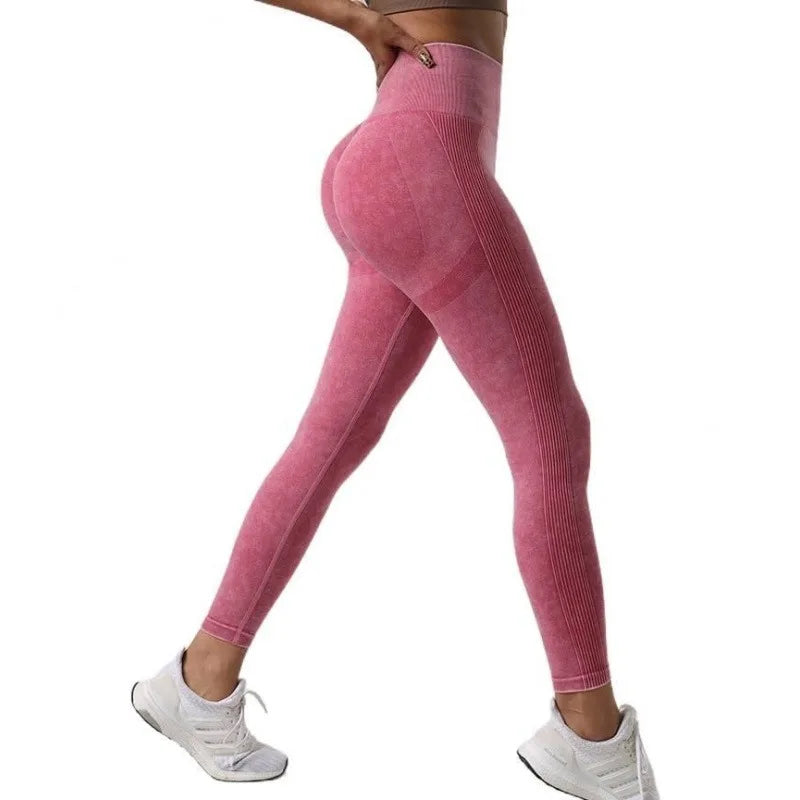 Women Seamless High Waist Yoga Leggings Tummy Control Breathable