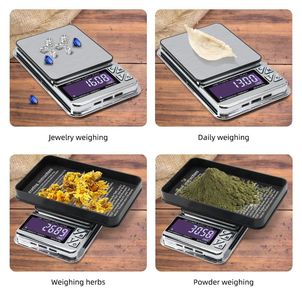 Multifunctional Pocket Scale - LED Digital Shows Digital Tiny Pocket Scale for Gram Food Jewelry Ounces/Grains Powder Weighing