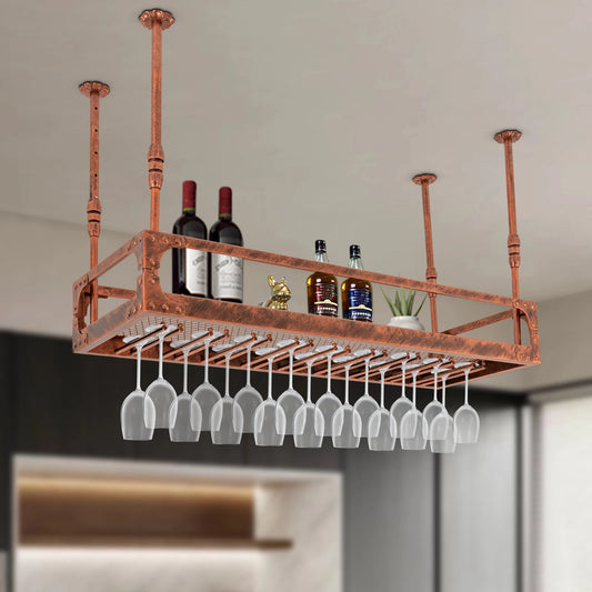 100cm Wine Rack Bar Floating Shelf Wall-Mounted Wine Rack Ceiling Mount Liftable for Hold Wine Bottles Shot Glasses Plants Recipes Home Decor Kitchen Accessories Foldable Dish Towels Photo Frames