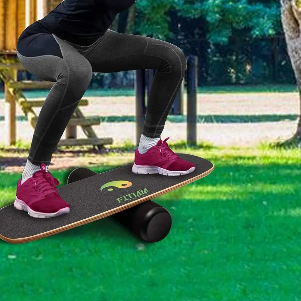 Balance Board Trainer Wooden Training Equipment for FitnWorkout, Hockey‎, Skateboarding, Surfing and Snowboarding