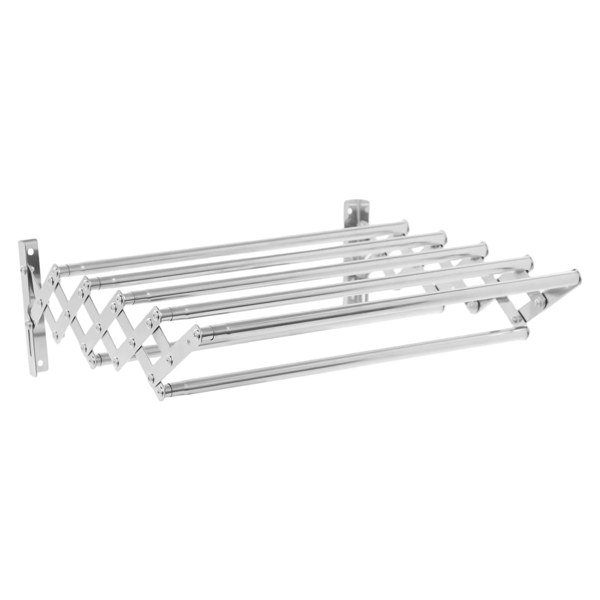 Stainless Steel Wall Mounted Clothes Drying Rack 40kg Load 7 Telescopic Rods Expandable Space Foldable Garment Organizer