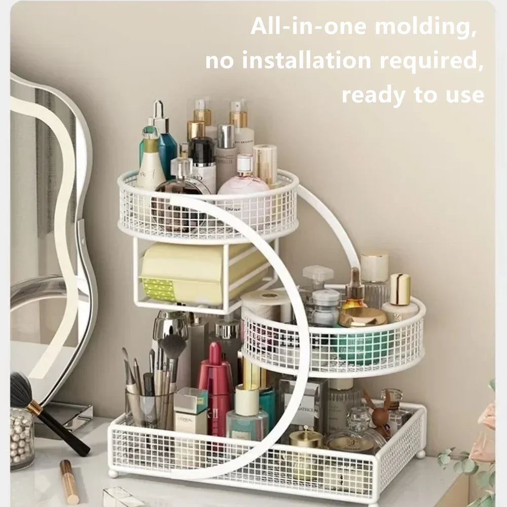 Multi Layer Desktop Makeup Storage Organizer For Skincare And Cosmetics