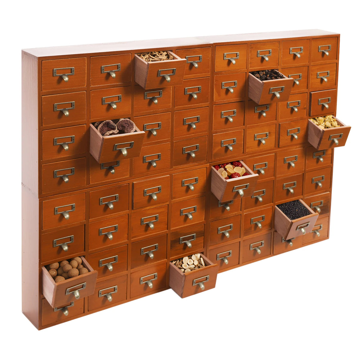 64 Drawer Storage Cabinet Pine Wood Tabletop Organizer Box for Home Office Craft Supplies Organization
