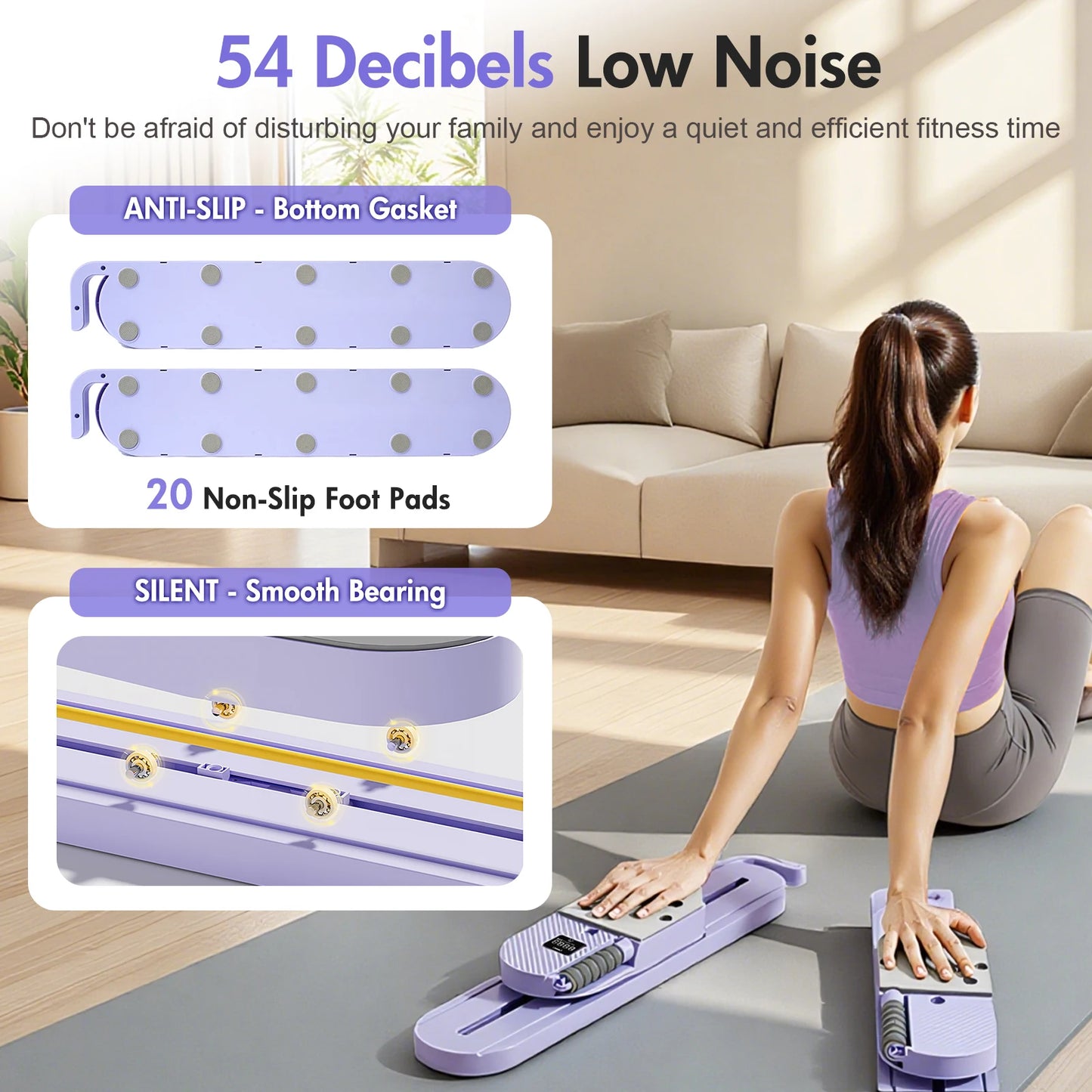 Portable Detachable Ab Pilates Board With Resistance Bands Trainer