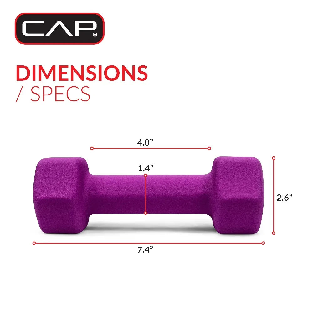 CAP Barbell Neoprene Hex Dumbbell Set for Home Gym Workouts