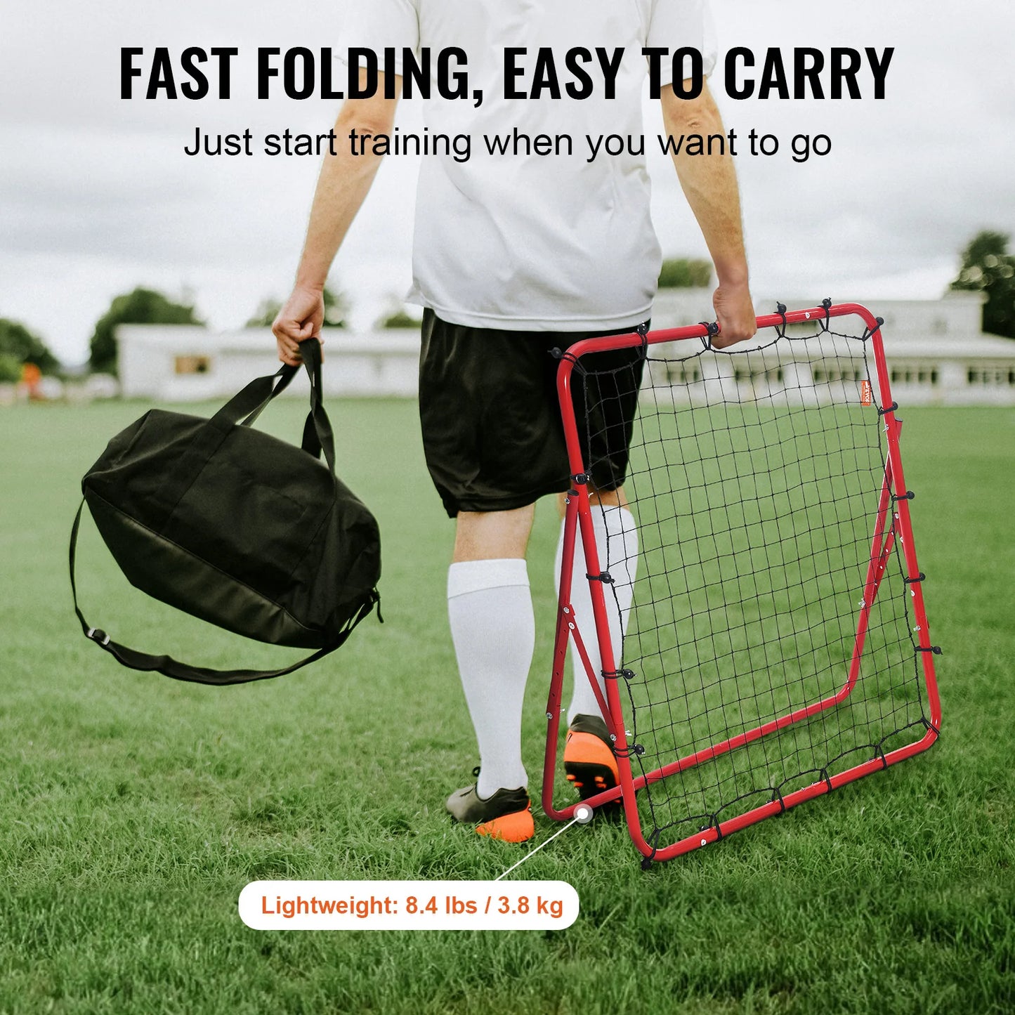 Soccer Rebounder Net Portable Training Equipment Adjustable Angles