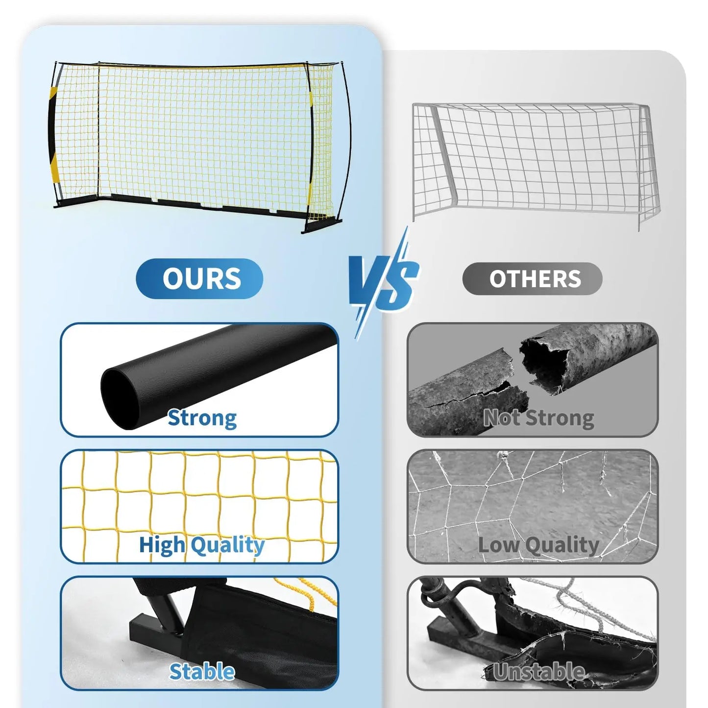 HiMISS Backyard Foldable Metal Frame Soccer Goal With Bag