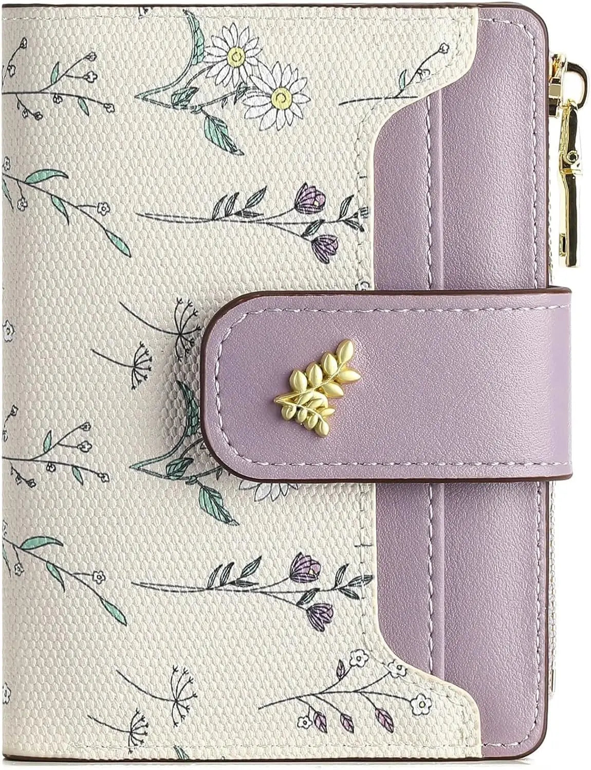 Foldable Synthetic Leather Zipper Coin Purse With Card Holder