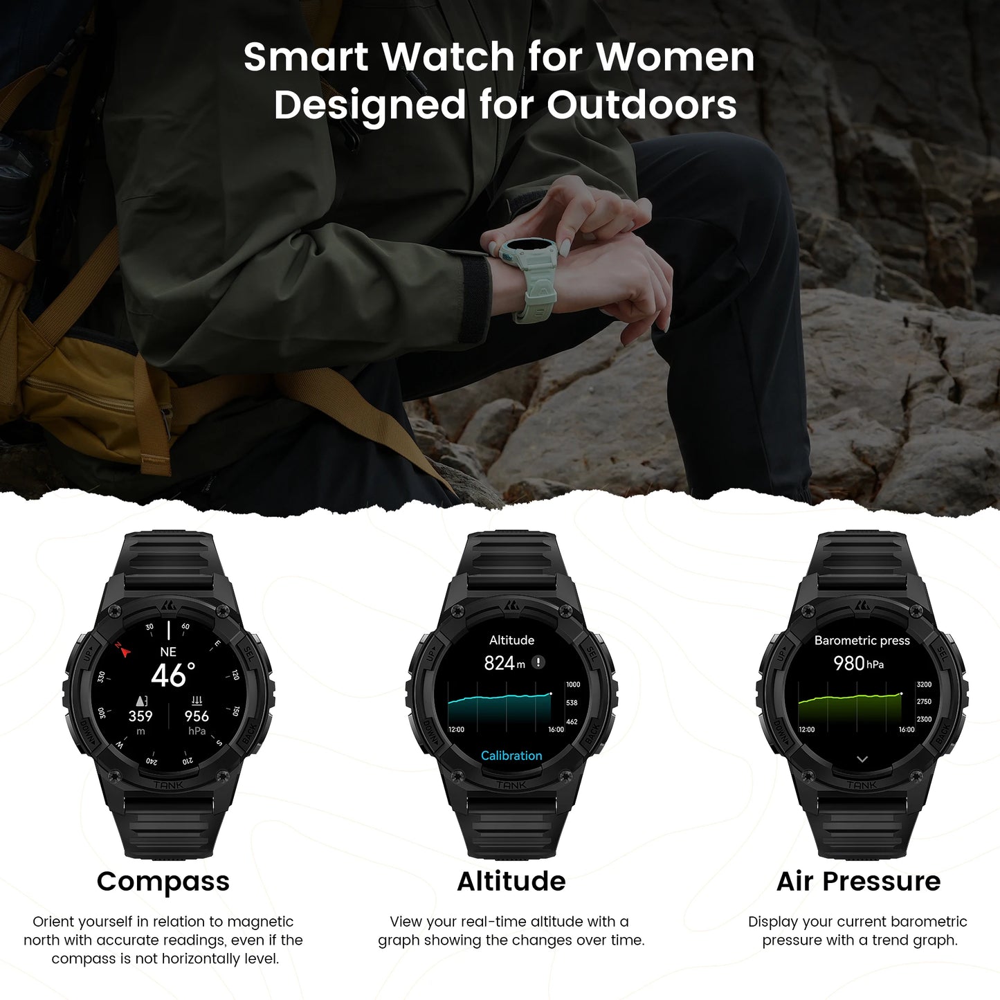 KOSPET Tank S2 GPS Smartwatch for Women With AMOLED