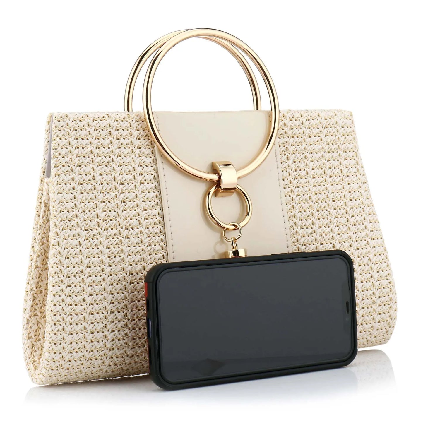 Elegant Women S Straw Square Evening Clutch Bag For Party