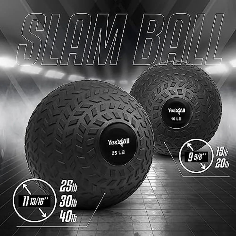Yes4All Slam Ball Durable PVC Sand Filled for Core Strength