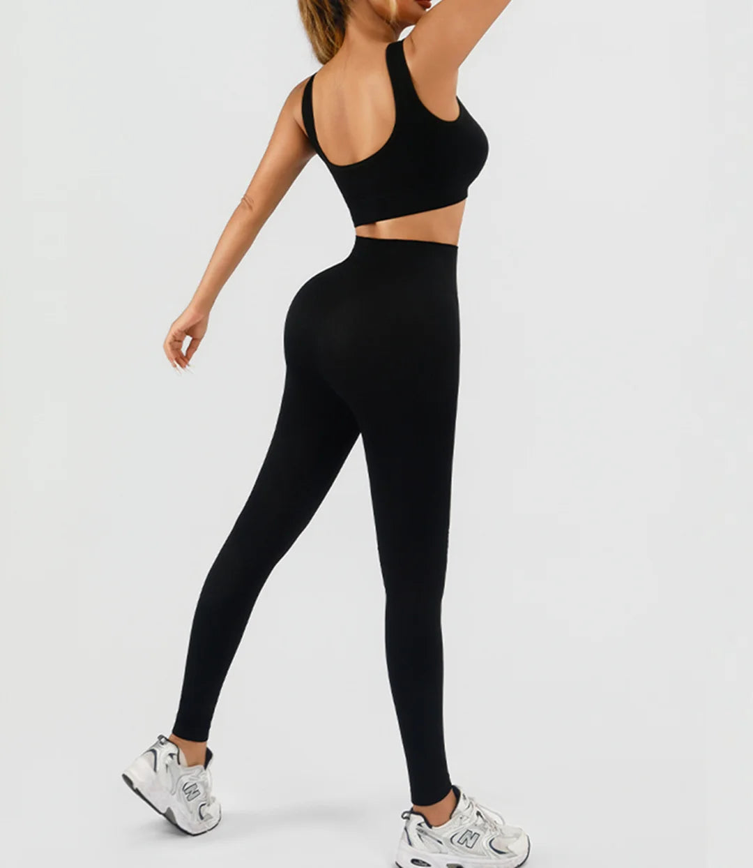 Women's Ribbed Tank 2-Piece Seamless High-Waist Workout Set
