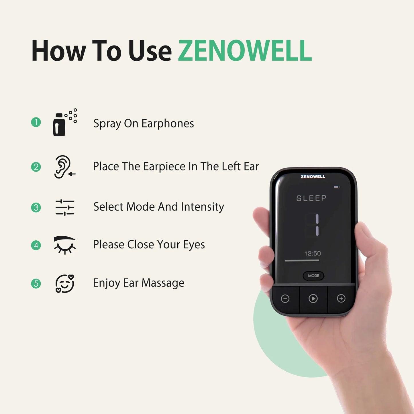 ZenoWell Vita Vagus Nerve Stimulator for Deep Sleep and Calm