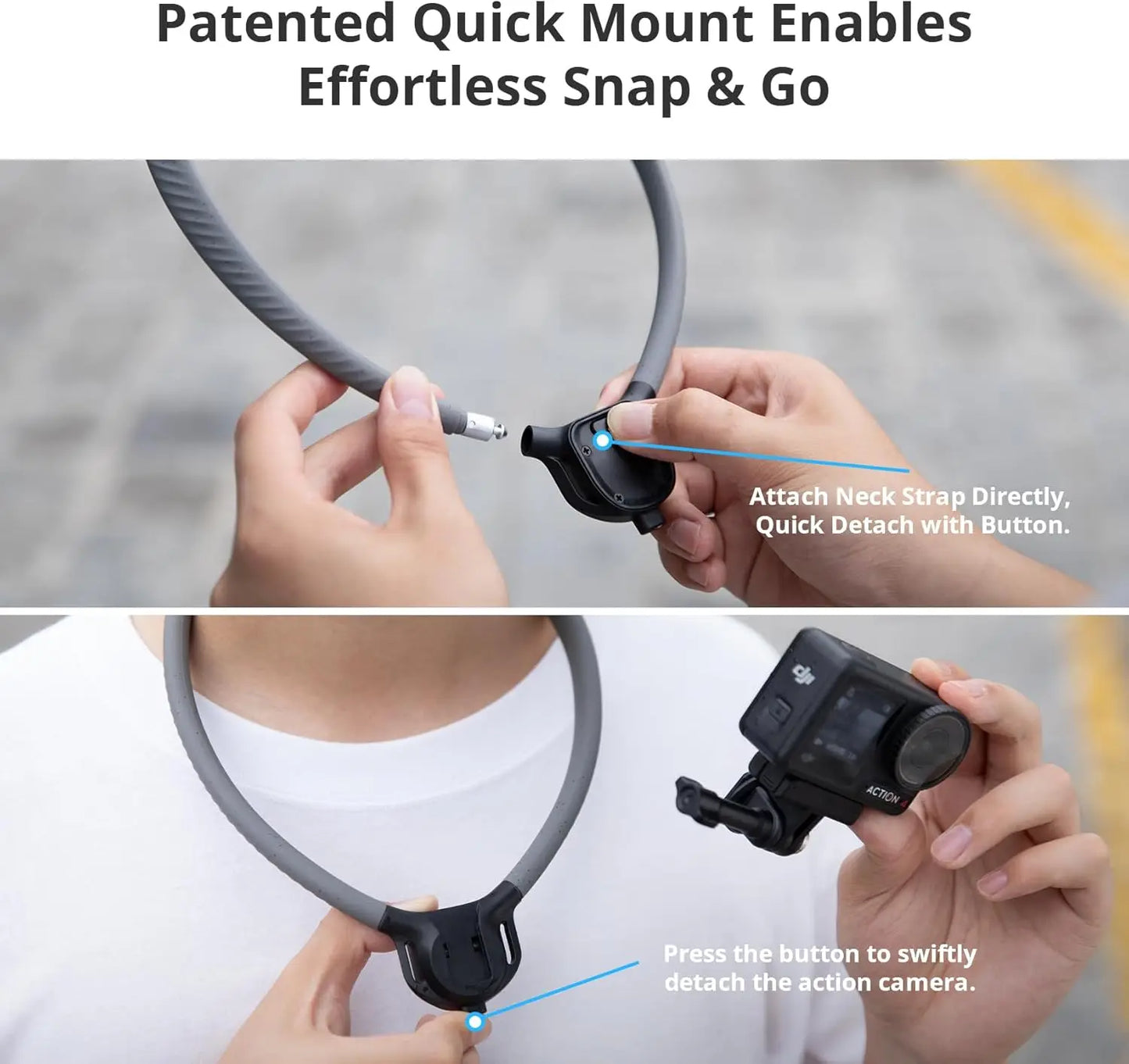 PGYTECH Caplock Neck Hold Chest Mount For GoPro And Insta360