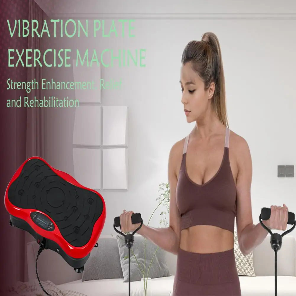 Vibration Plate Exercise Machine Whole Body with Resistant Band Weight Loss Shaping Toning Home Gym Equipment