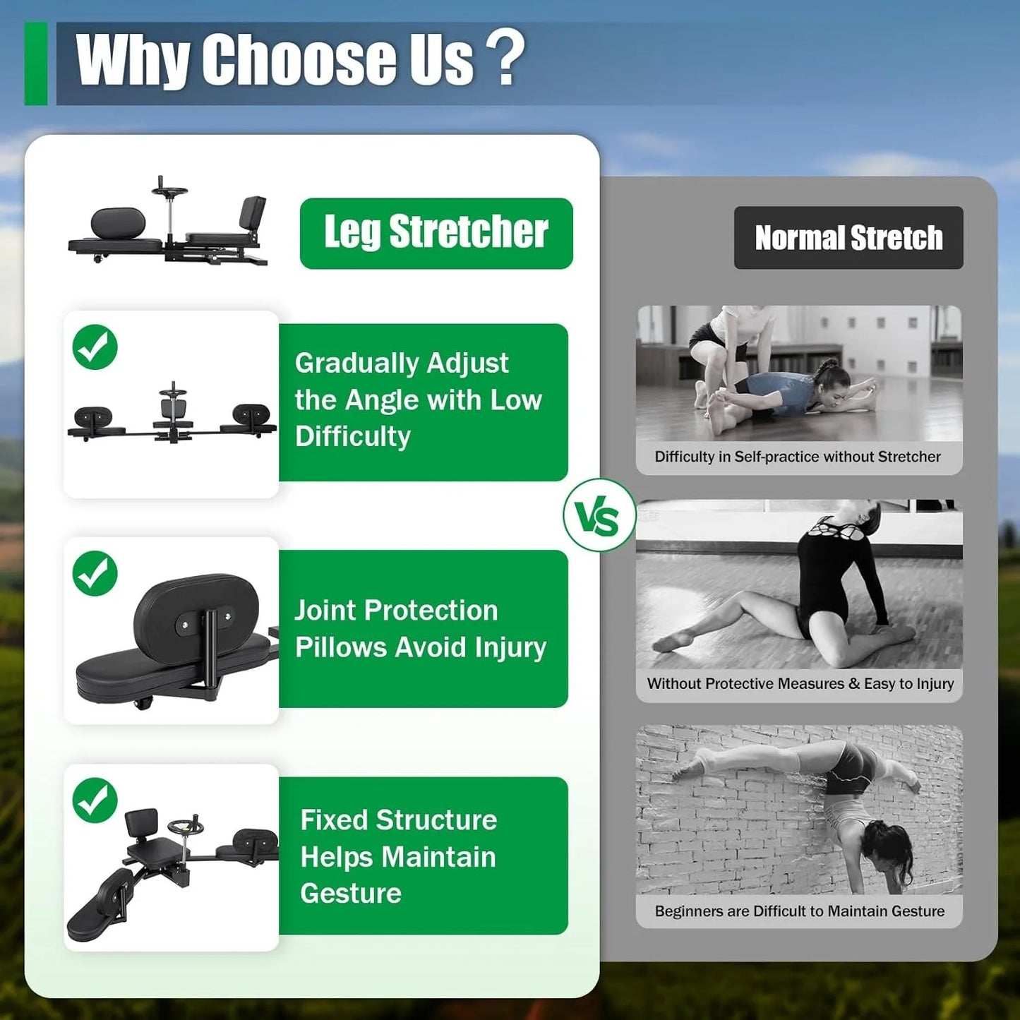 Leg Stretcher and Hip Stretcher for Home Gym Training